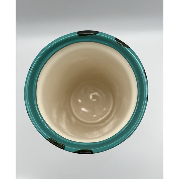 Droll Designs Hand Painted Pear Fruit Art Pottery Large 12” Lidded Canister - Picture 5 of 13